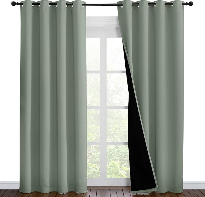 NICETOWN 100% Blackout Window Curtain Panels, Cold and Full Light Blocking by NICETOWN