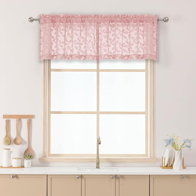 Chyhomenyc Blush Pink Sheer Valances by Chyhomenyc