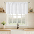 OVZME White Valance for Windows, Light Filtering Thick Textured Small Kitchen by OVZME