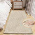 ORINOVA Light Brown Beige Fluffy Faux Rabbit Shag Fur Rugs by ORINOVA