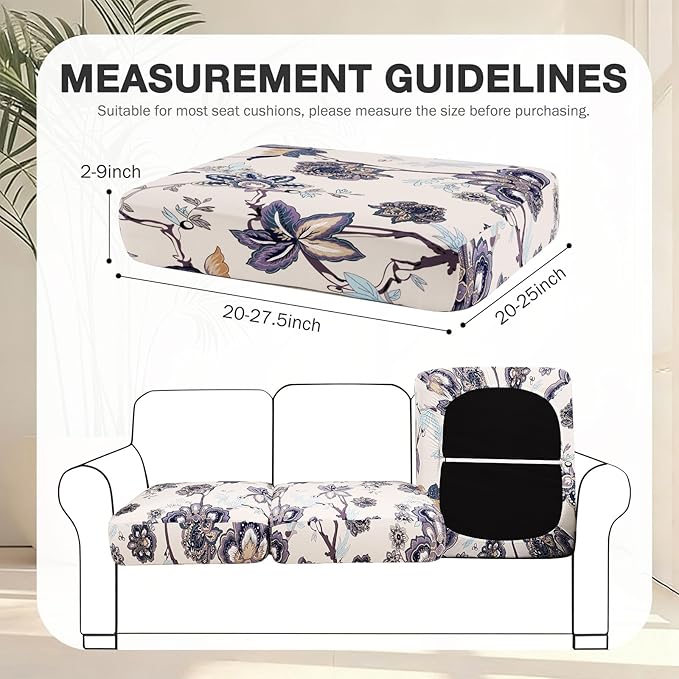 hyha 12Pcs Patio Cushion Covers, Stretch Outdoor Couch Cushion Covers, Washable - Image 2