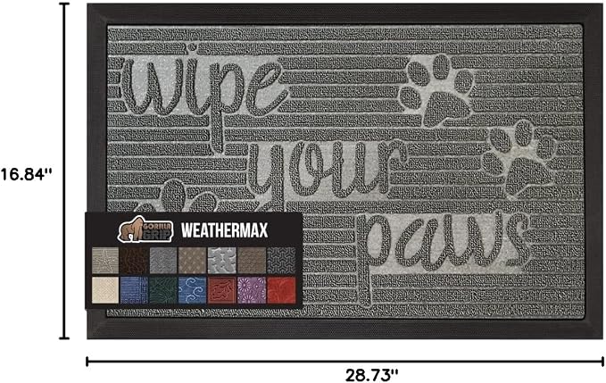 GORILLA GRIP 100% Waterproof All-Season WeatherMAX Doormat US Designed Natural - Image 2