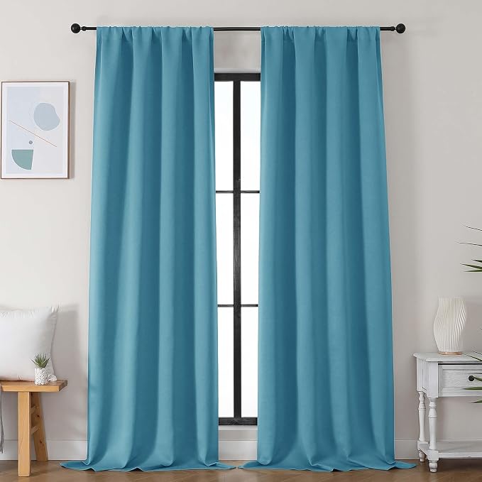 Simplebrand Ava Turquoise Blackout Curtains by Simplebrand