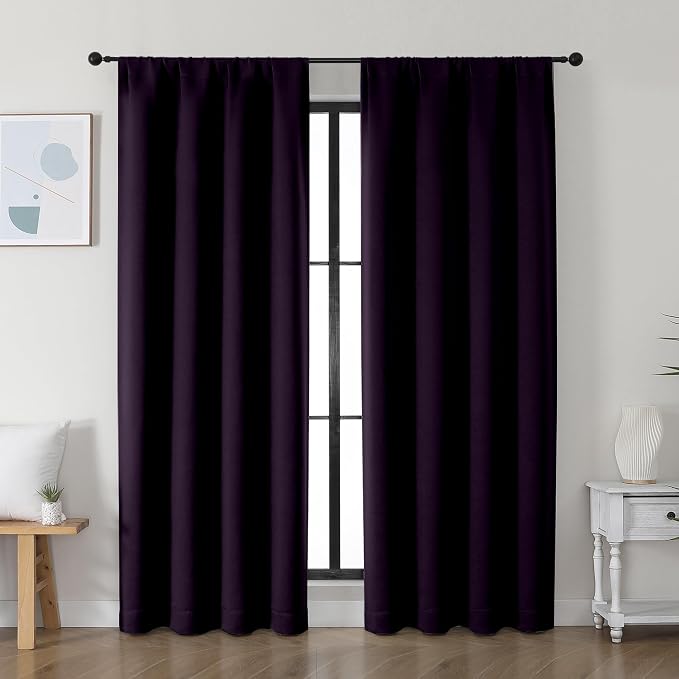 Simplebrand Ava BlackBerry Blackout Curtains by Simplebrand