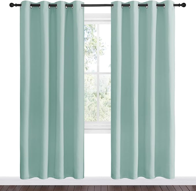 NICETOWN Aqua Blue Blackout Curtains 78" Long - Image 2