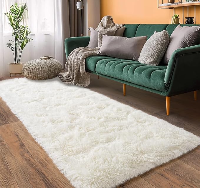 Pionblank Fluffy Runner Rugs for Bedroom 2x6, Modern Shaggy Area Rug for - Image 4