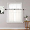 Chyhomenyc Ivory Sheer Curtains Tier 36 inch Length 2 Panels, Light Filtering by Chyhomenyc