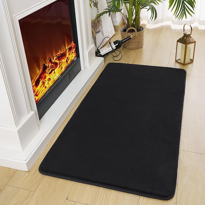 Amearea Modern Washable Runner Rugs, 2x4 Feet Black Bedroom Runner Rug - Image 4