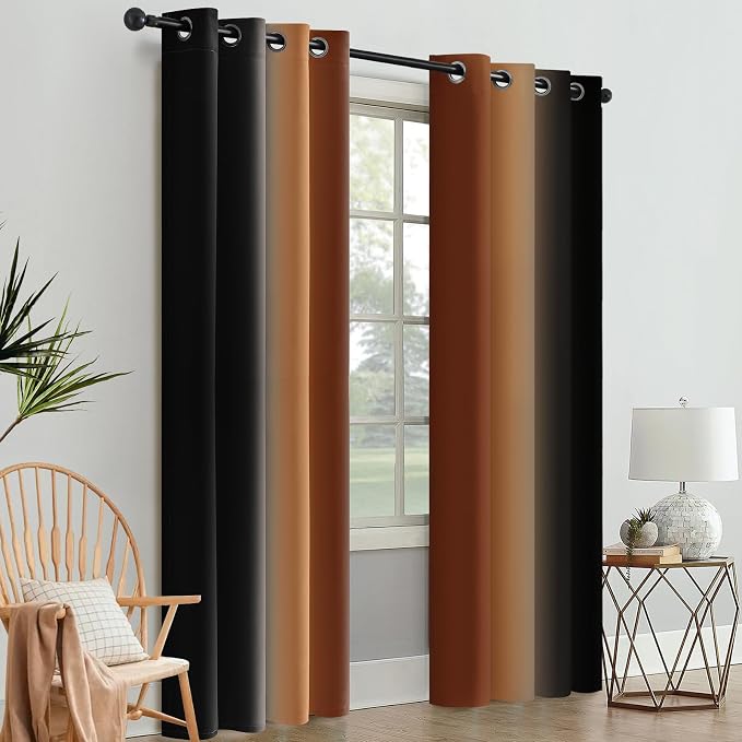 SimpleHome Ombre Room Darkening Curtains 84 inches Length - Image 7