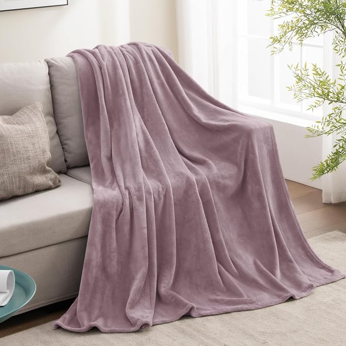 BEDELITE Fleece Blanket Twin Size Dusky Violet Throw Blankets - Image 5