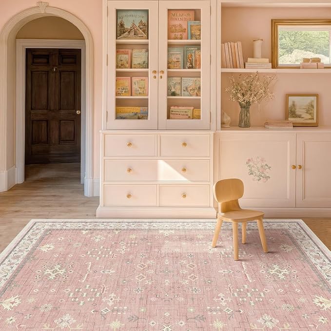 Hazo Haus Pink Washable 6x9 Rug - Image 6