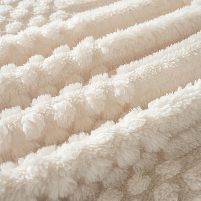 50x70 Inch Beige Throw Blanket - Image 5