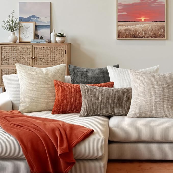 MIULEE Pack of 2 Fall Burnt Orange Decorative Pillow Covers 16x16 Inch Soft - Image 2