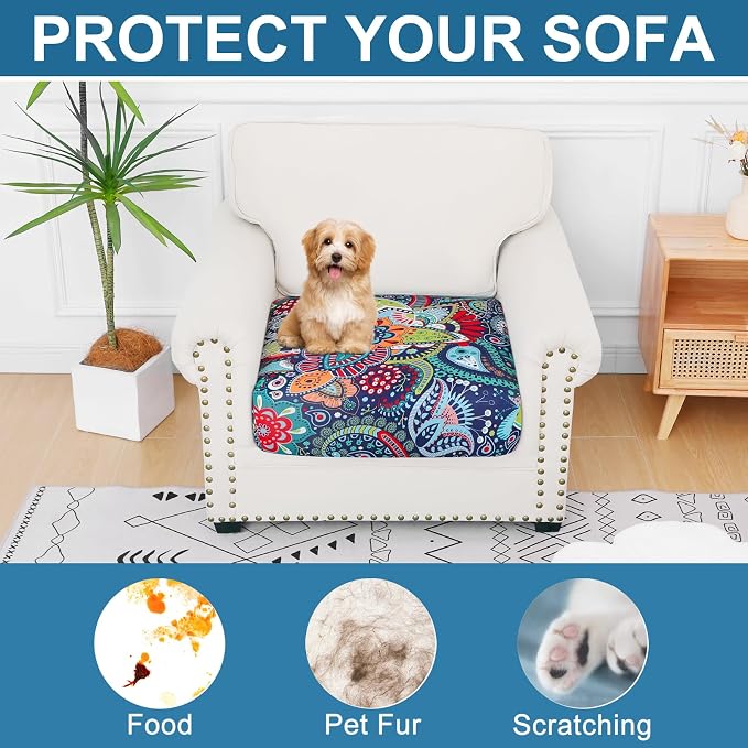 Smiry Printed Couch Cushion Covers, Stretch Soft Couch Covers - Image 7