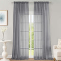 OWENIE Sheer Grey Curtains 108 Inches Long by OWENIE