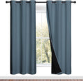 NICETOWN Smoky Blue Full Shade Curtain Panels, Smoky Blue, Pair of Thermal by NICETOWN