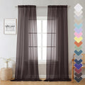 Lecloud Chocolate Sheer Curtains 96 Inches Long 2 Panels, Voile Breathable by Lecloud