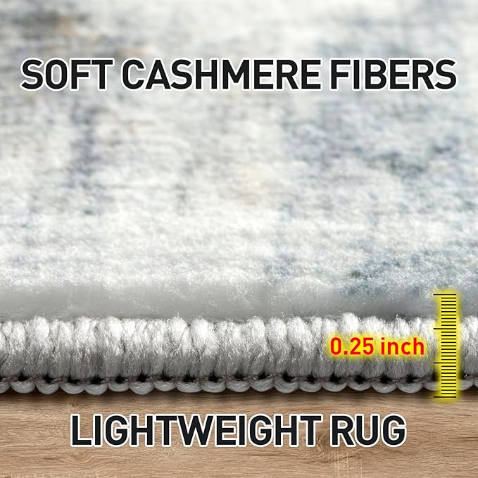2'6''x8' Runner Rugs Washable Rug: Modern Abstract Hallway Runner Rug Indoor - Image 6
