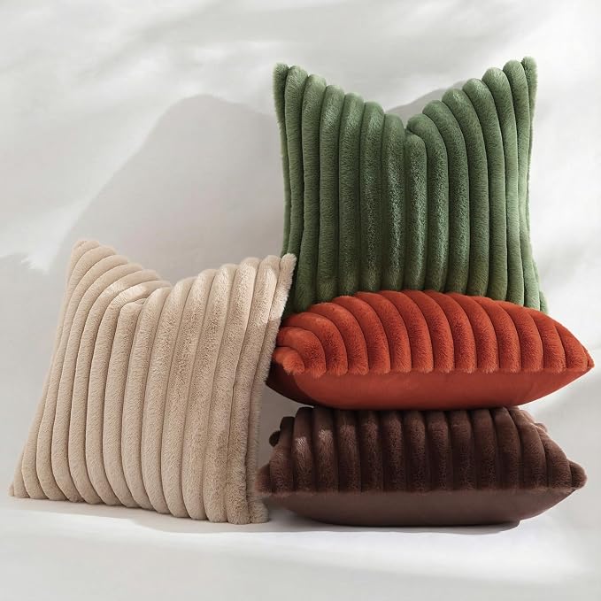 decorUhome Cozy Faux Fur Throw Pillow Covers 12x20 Set of 2 Decorative Soft - Image 7