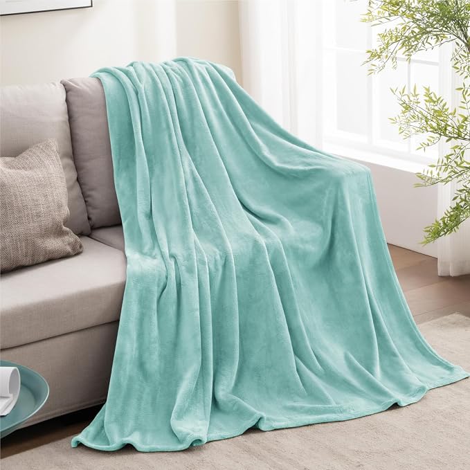 BEDELITE Fleece Blanket Twin Size Haze Blue Throw Blankets - Image 5