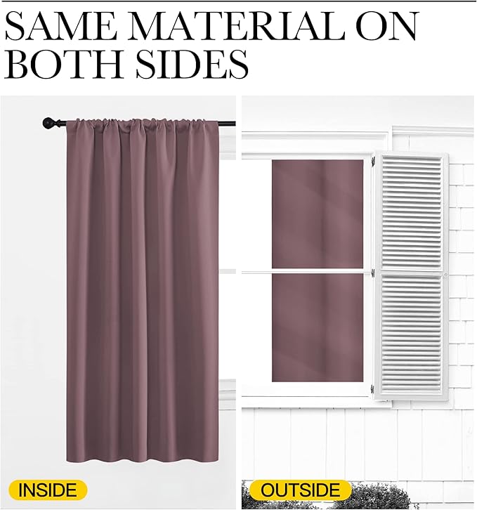 NICETOWN Kitchen Curtains, Short Blackout Curtains & Drapes, Small Window - Image 6