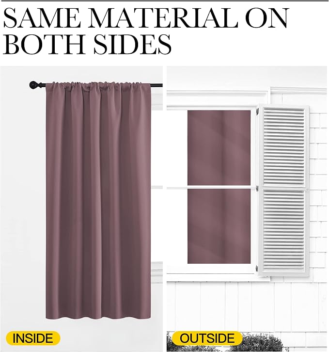 NICETOWN 2 Panels Blackout Curtains, Rod Pocket Window Curtains Room Darkning - Image 7