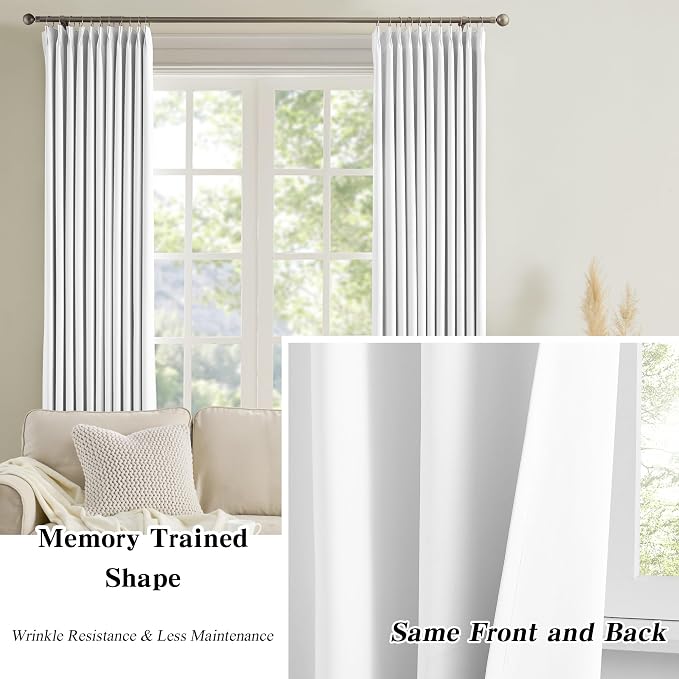 Extra Long Pleated Curtains 108 Inches Long 9 ft Length, Luxury Pinch Pleats - Image 6