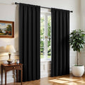 CUCRAF Black Blackout Curtains 108 inch Length 2 Panels Set, Rod Pocket Room by CUCRAF