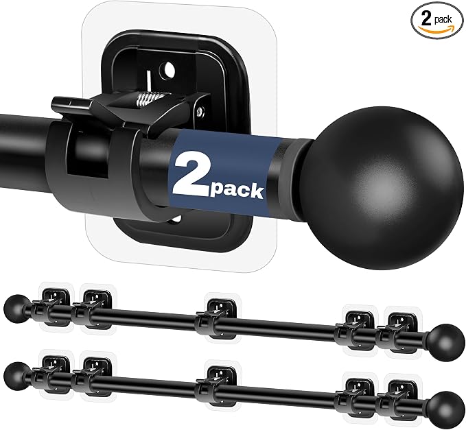 Curtain Rods No Drilling for Windows, 5/8 Inch Diameter Drapey Pole by Tidisort