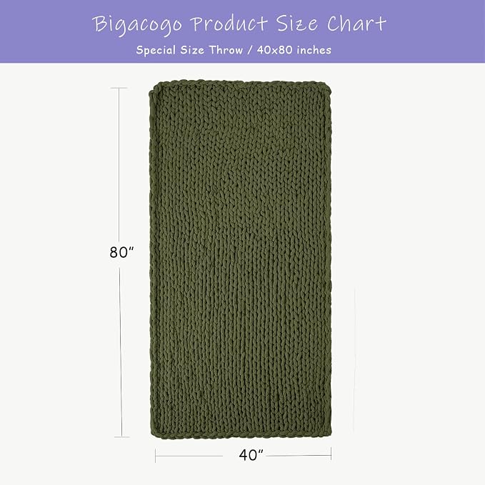 Bigacogo Chunky Knit Throw Blanket - Image 2