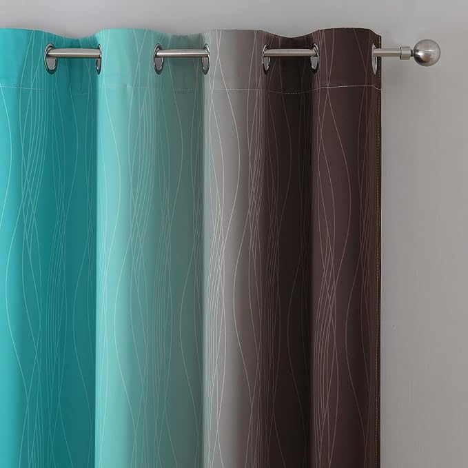 Estelar Textiler Ombre Blackout Curtains 102 Inches Long 2 Panels Set, Full - Image 4