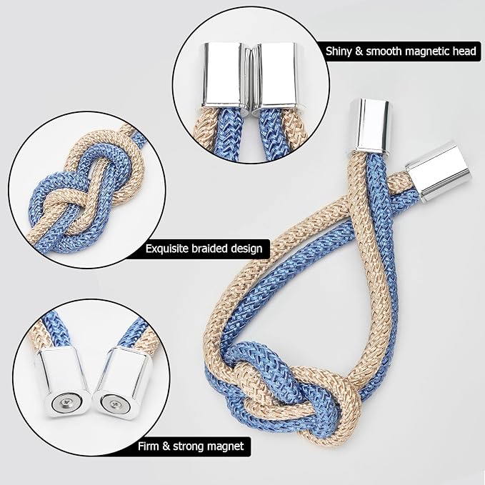 NICEEC 4 Pack Mini Magnetic Curtain Tiebacks Nordic Simple Style Drape Tie - Image 3