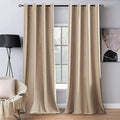 MIULEE 2 Panels Blackout Velvet Curtains Solid Soft Grommet Camel Beige by MIULEE