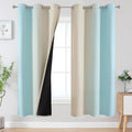 Estelar Textiler Aqua and Beige Ombre Blackout Curtains 72 Inches Length by ESTELARTEXTILER