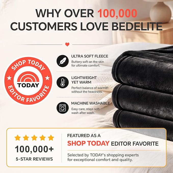 BEDELITE Fleece Blanket Soft Fall Twin Size Blanket Burnt Orange 60"x80" | - Image 2