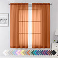 Aiyufeng Orange Sheer Curtains 63 Inch Length 2 Panels Set, Light Filtering by Aiyufeng