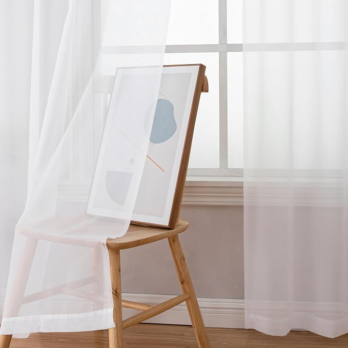 Aiyufeng 2 Pack: Basic White Sheer Curtain Drapes - Image 6