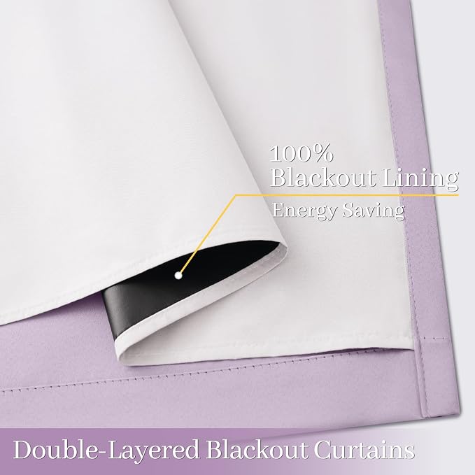 Yakamok 100% Blackout Curtain Panels 84 inches Cold and Light Blocking Drapes - Image 4
