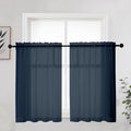 OWENIE Blue Sheer Curtains 36 Inches 2 Panels Set by OWENIE