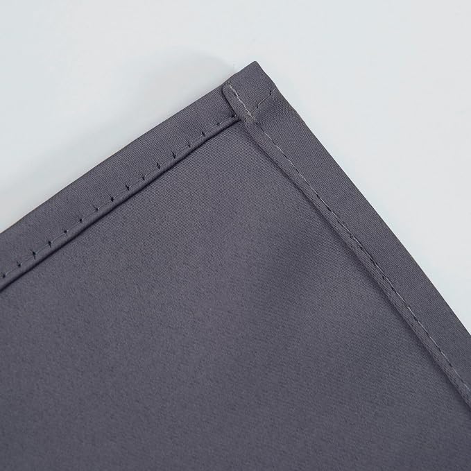 LEMOMO Blackout Curtains 52 x 90 Inch Long Grey Curtains Set of 2 Panels Room - Image 7