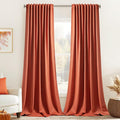 MIULEE Back Tab Burnt Orange Blackout Curtains 96 Inch Long 2 Panels Set by MIULEE