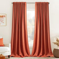 MIULEE Back Tab Burnt Orange Blackout Curtains 120 Inch Long 2 Panels Set by MIULEE