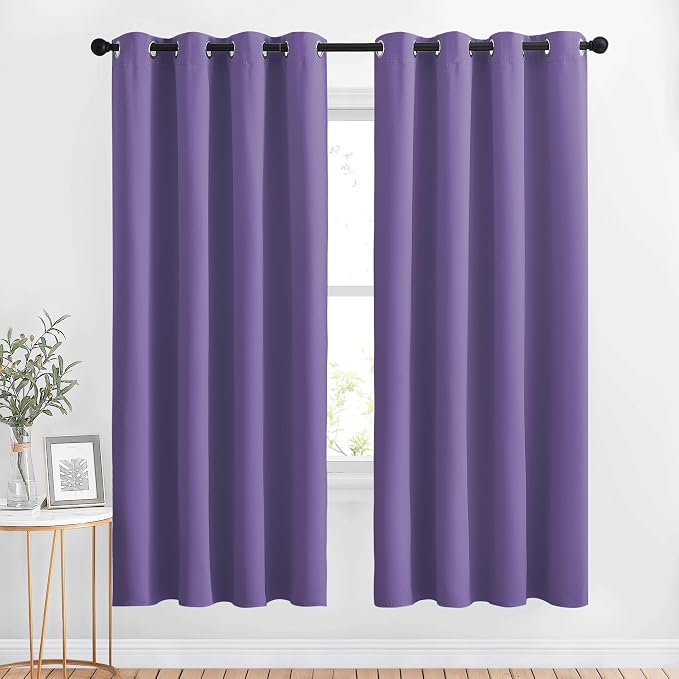 NICETOWN Blackout Lilac Purple Curtains 72 inches Long by NICETOWN