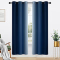 Yakamok Blue and Greyish White Ombre Curtains, Room Darkening Gradient Color by Yakamok