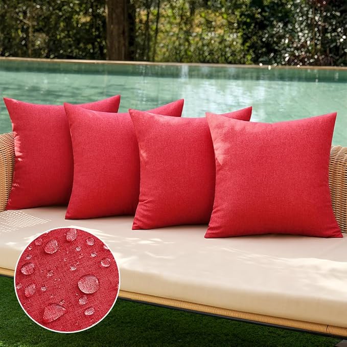 MIULEE Pack of 4 Decorative Throw Pillow Covers Linen Waterproof Pillow Covers by MIULEE
