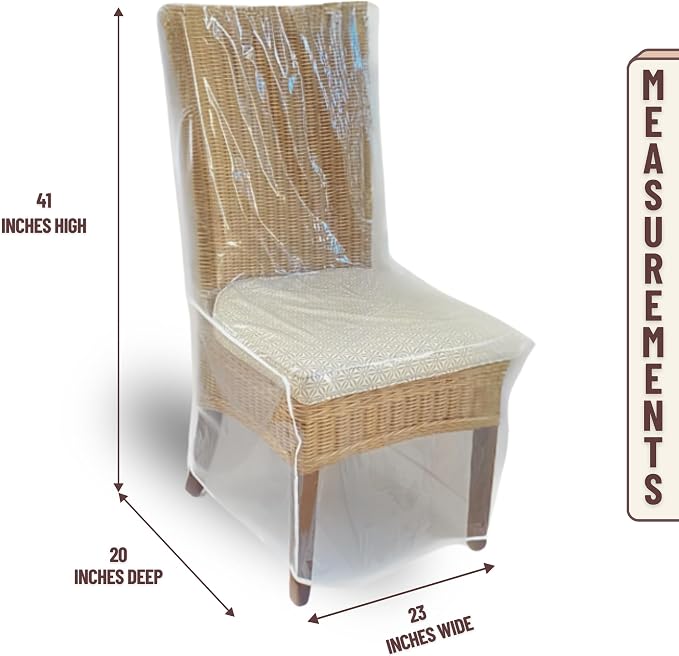 Evelots 2-Pack Clear PVC Dining Chair Covers, Spill-Resistant Protectors | - Image 4