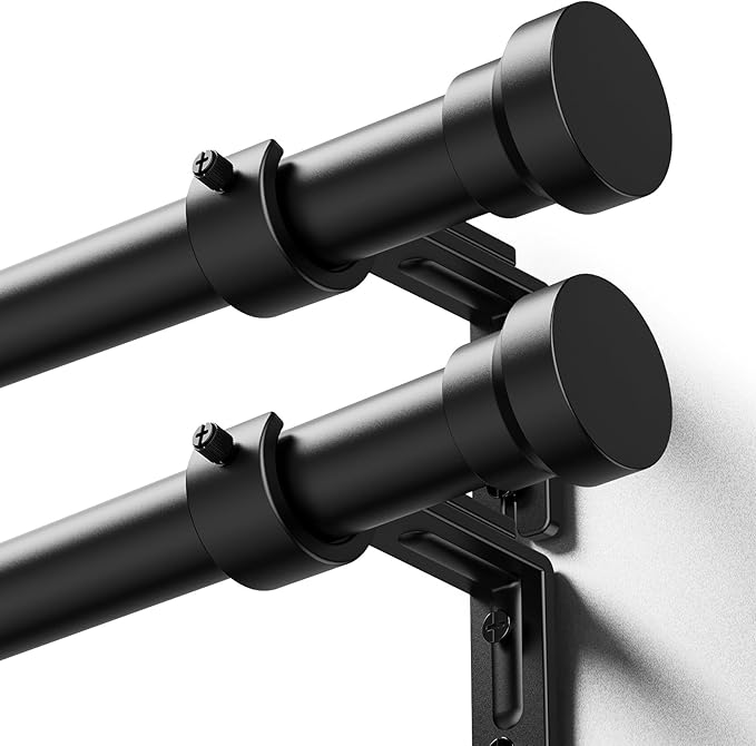 YaFex Curtain Rods 2 Pack 32-118 Inch, Heavy Duty 1 Inch Curtain Rod, Modern by YaFex