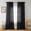 Gwine Black Sheer Curtains 108 Inches Long 2 Panels Set, Voile Light Filtering by Gwine
