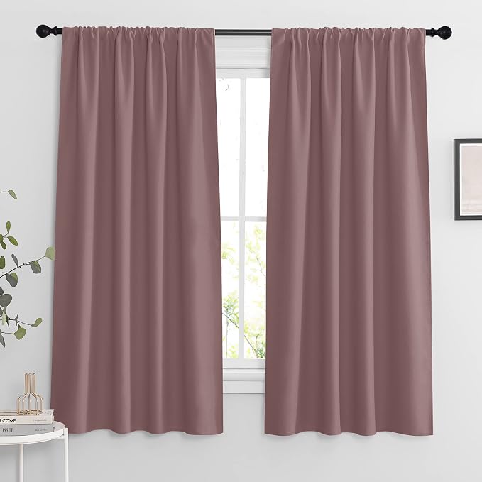 RYB HOME Blackout Curtains for Bedroom Living Room 63 inches Long, Thermal by RYBHOME