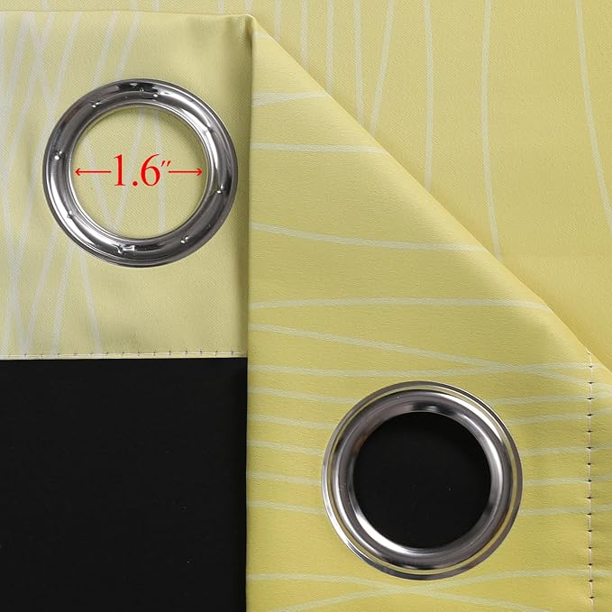 Estelar Textiler Yellow and Black Ombre Blackout Curtains 102 Inch Long - Image 7